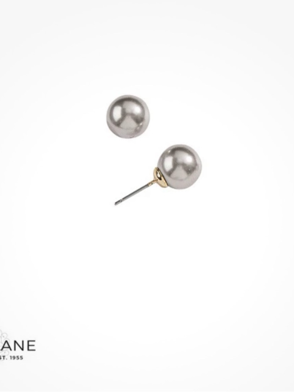 Park Lane Pearl Gray Glass Stud Earrings